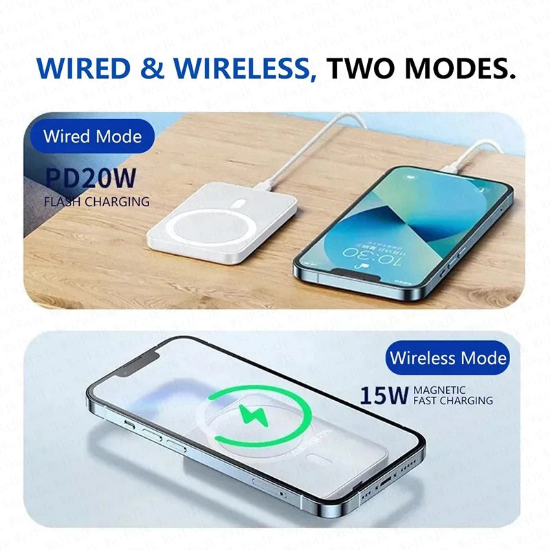 For Apple Magsafe Power Bank Magnetic Wireless Portable Charger External Battery Fast Charging For iPhone 12 13 14 15 16 Pro Max