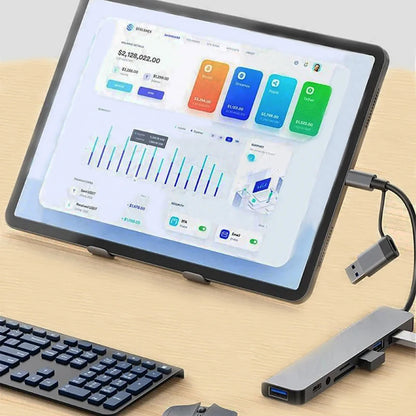 8 In 2 USB A Type C Hub Concentrator Docking Station Multi Adapter Card Reader Audio Multi-hub Dock Splitter For Laptops Macbook